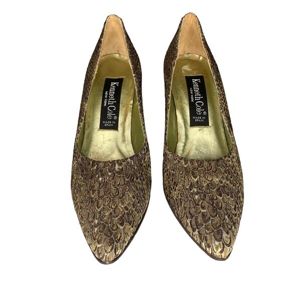 Kenneth Cole Vintage New York High Heels Textured Snake Skin Size 7 - Picture 3 of 16